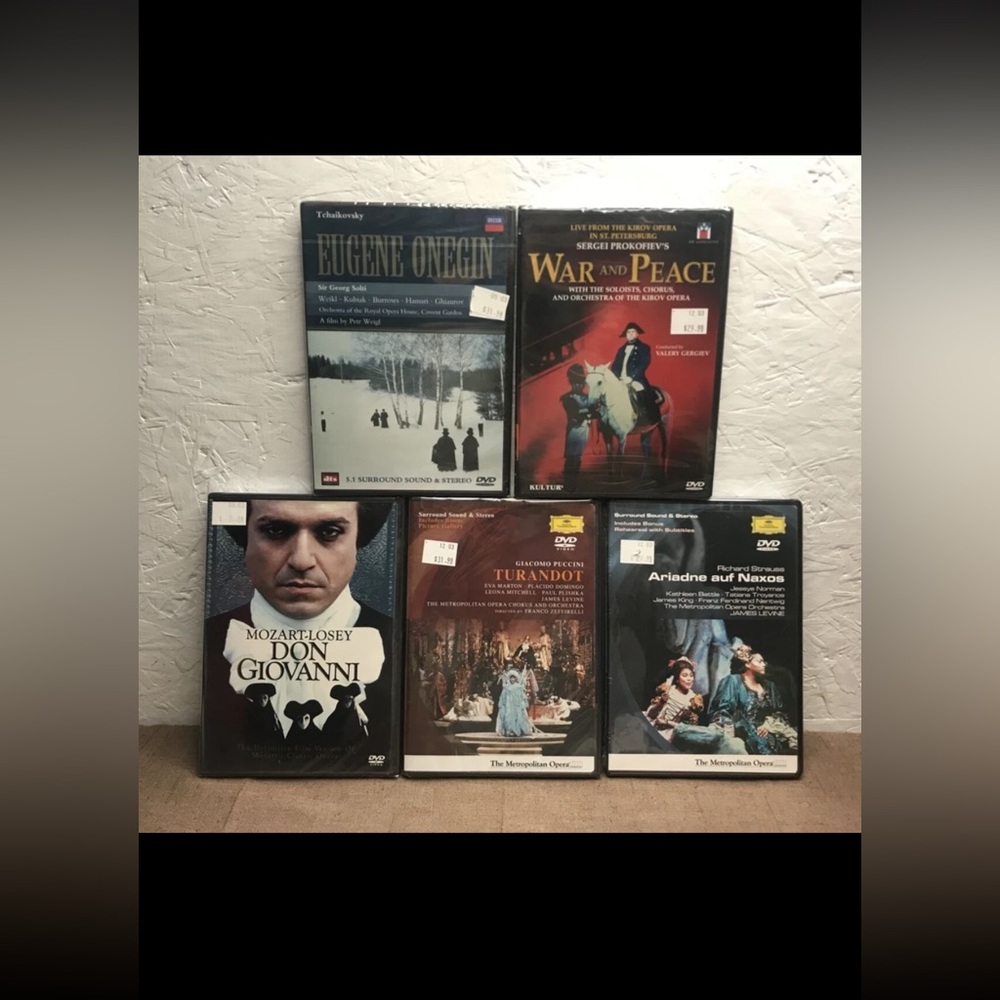 Opera Lot of 5 Eugene Onegin/War & Peace/Don Giovanni/Turandot/Ariadne Auf Naxos